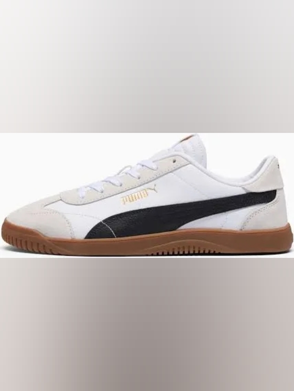Puma Club 5v5 Men’s White Sneakers with Black Stripe and Gum Sole
